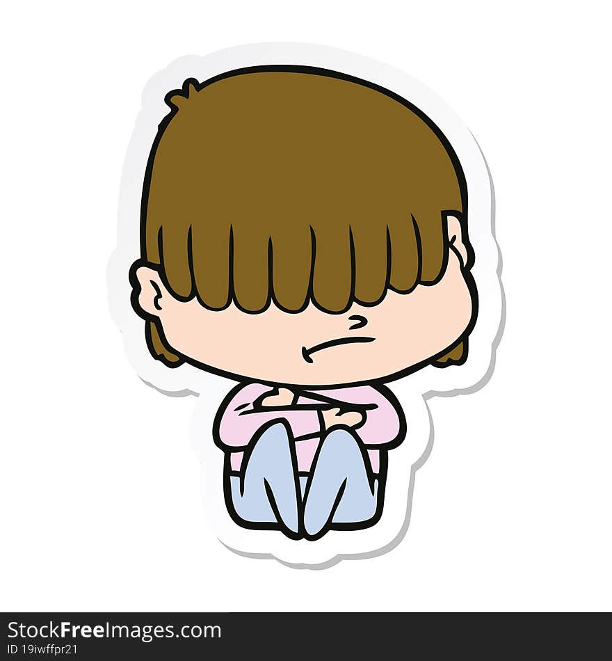 sticker of a cartoon boy with untidy hair