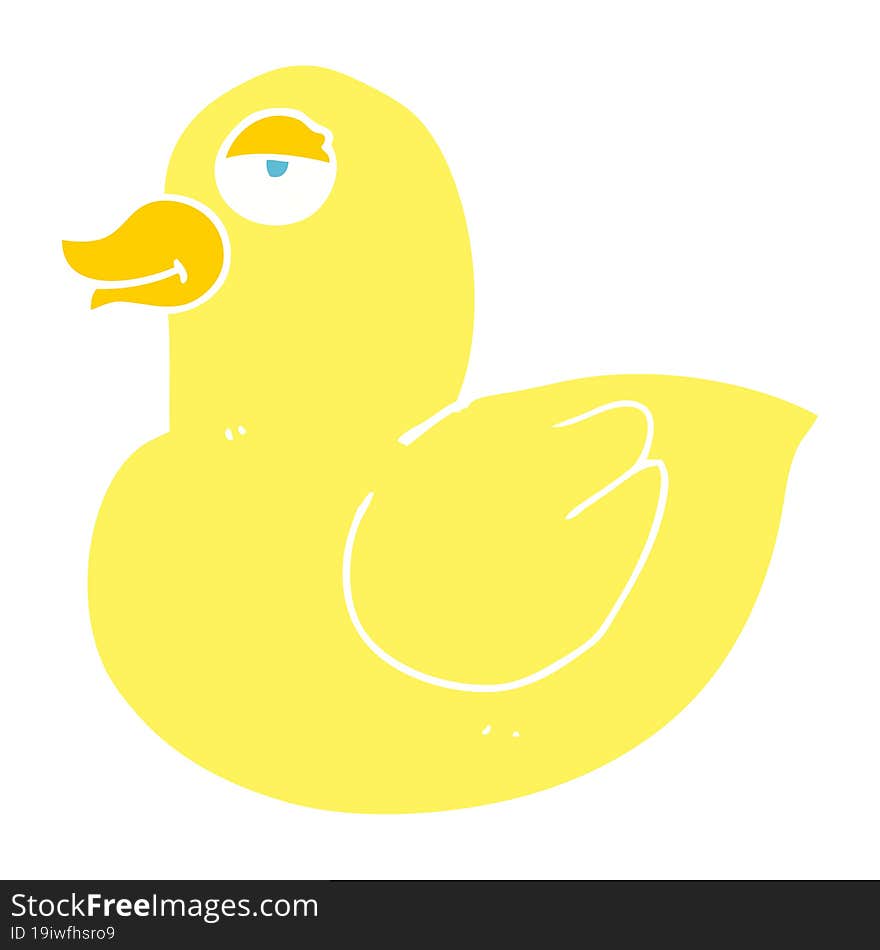 flat color illustration of a cartoon duck