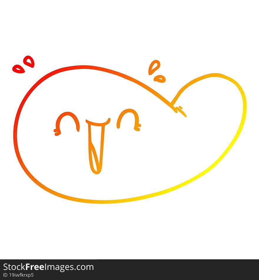 warm gradient line drawing of a cartoon gall bladder