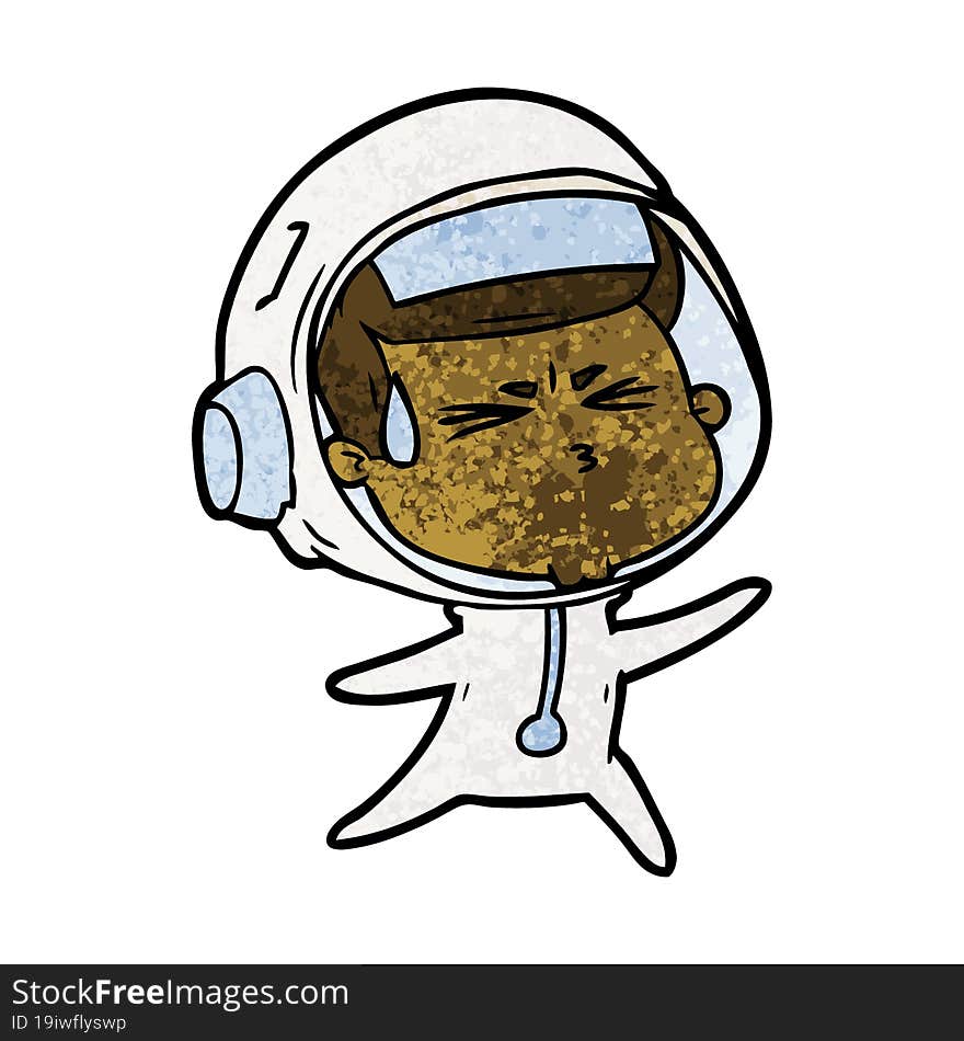 cartoon stressed astronaut. cartoon stressed astronaut