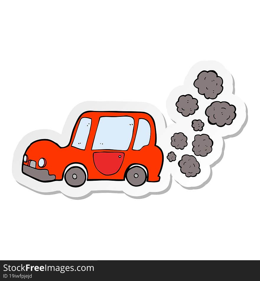 sticker of a cartoon car