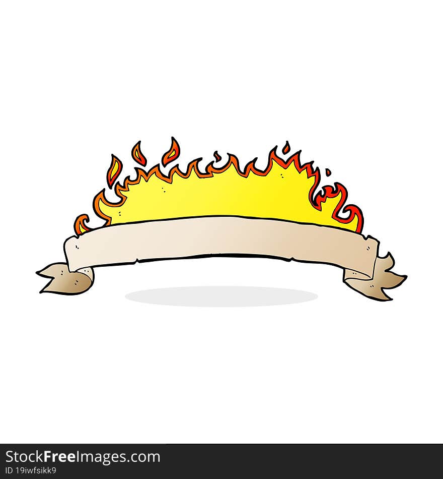 cartoon flaming banner