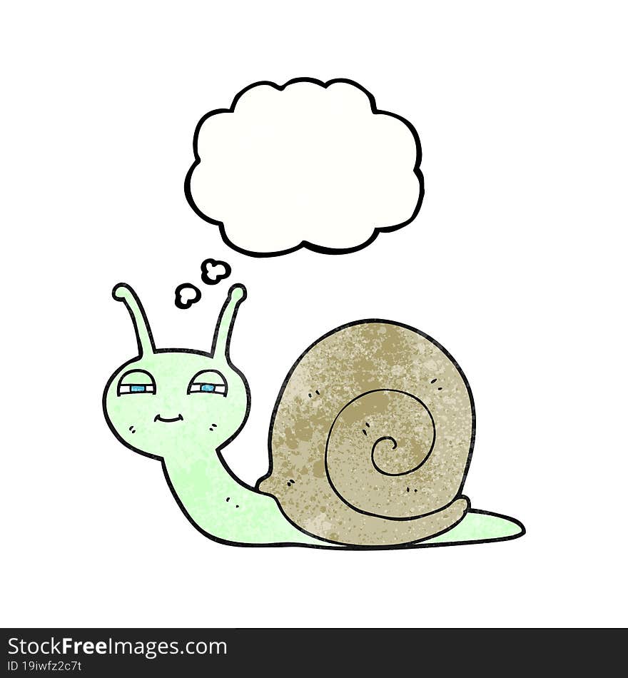 Thought Bubble Textured Cartoon Cute Snail