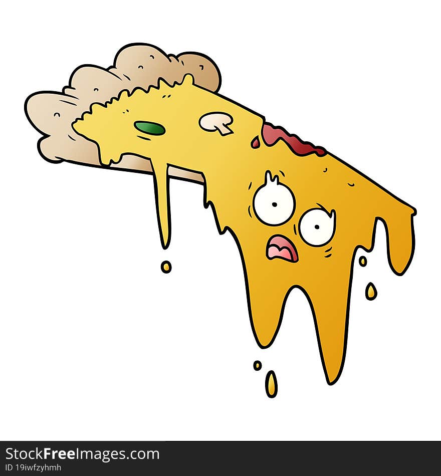 melting pizza cartoon. melting pizza cartoon