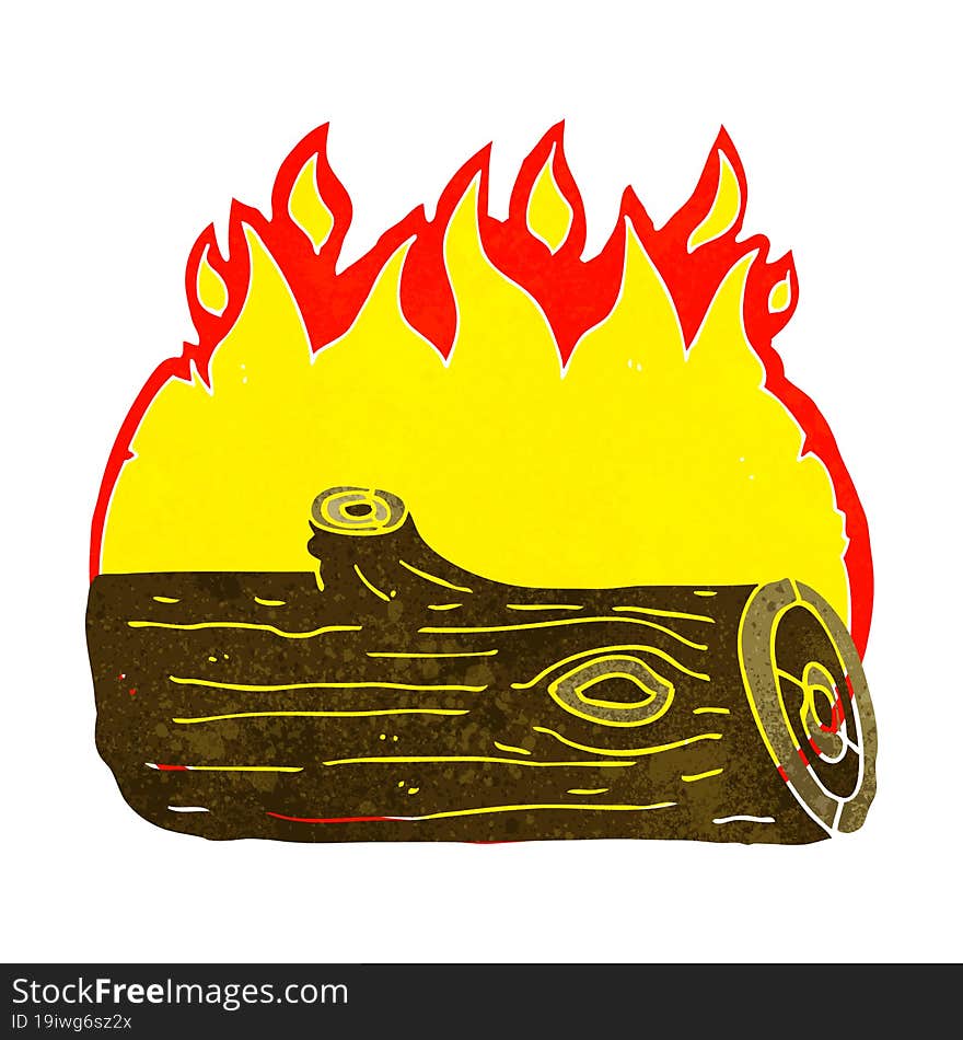 Cartoon Burning Log