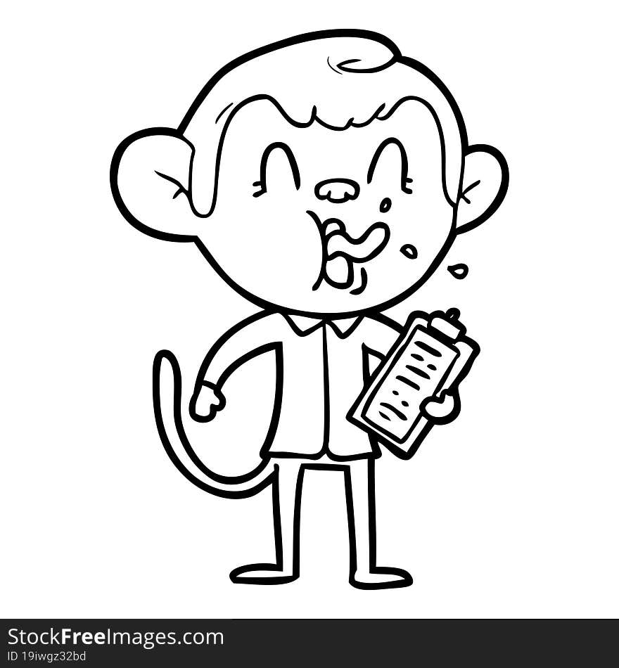 crazy cartoon monkey manager. crazy cartoon monkey manager