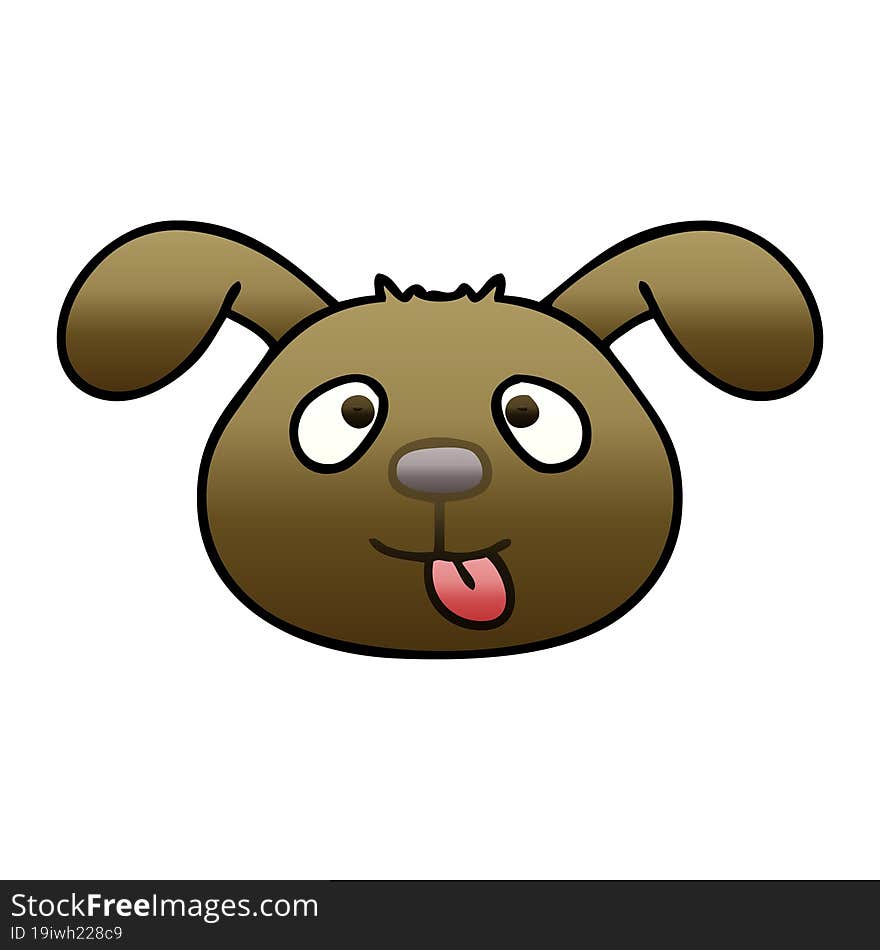 gradient shaded quirky cartoon dog face. gradient shaded quirky cartoon dog face