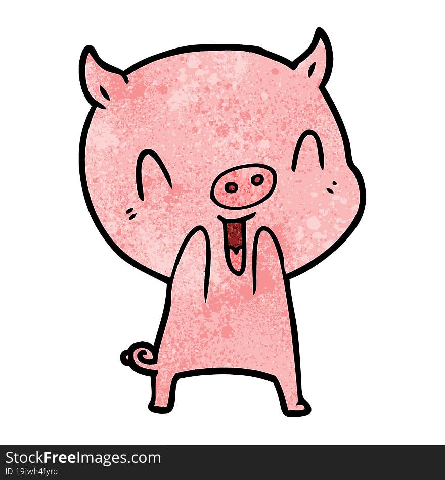 happy cartoon pig. happy cartoon pig