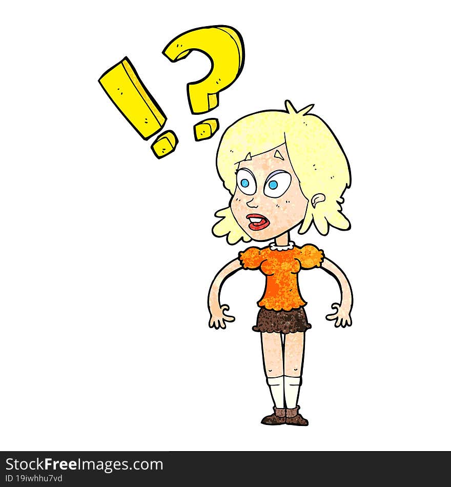 cartoon shocked woman