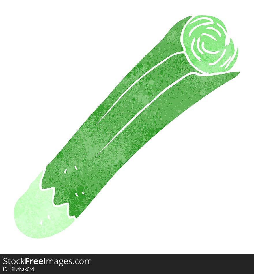 freehand retro cartoon leek