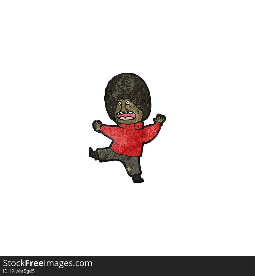 cartoon man karate kicking