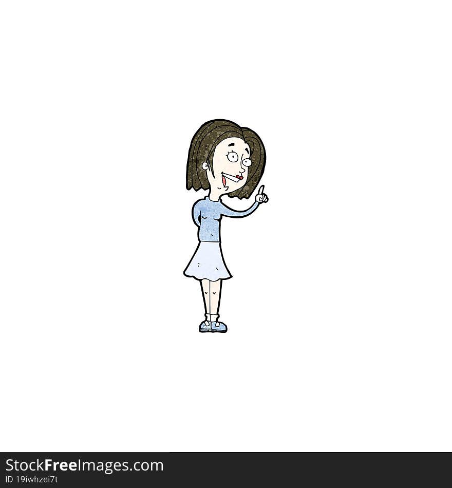 cartoon woman with idea