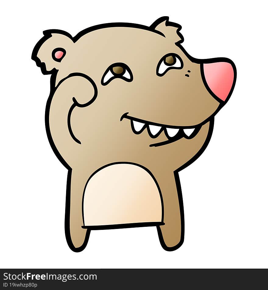 cartoon bear showing teeth. cartoon bear showing teeth