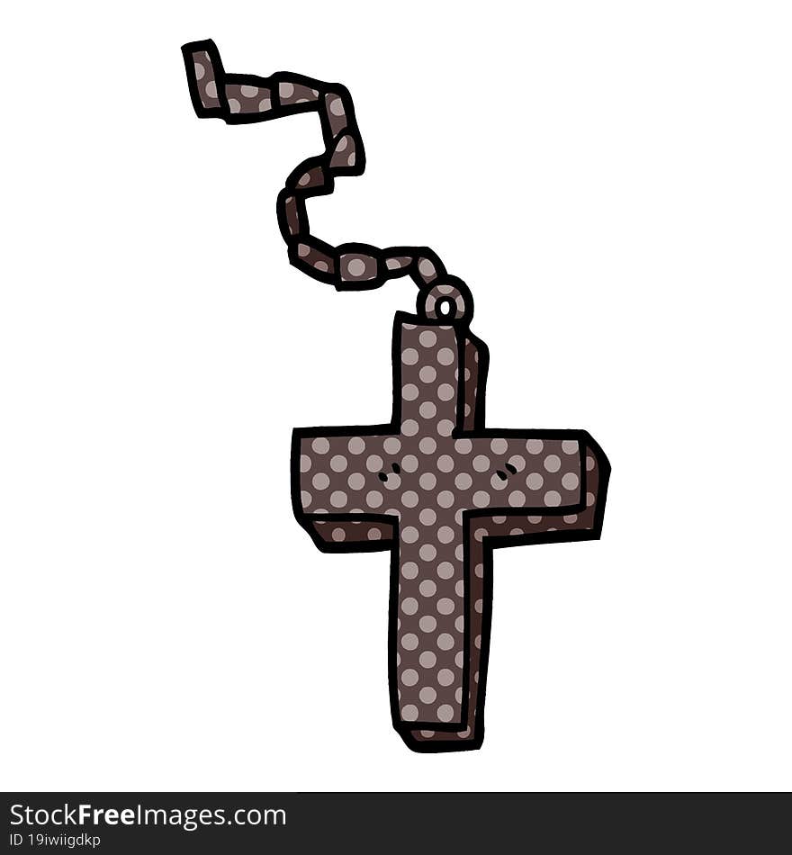 Cartoon Doodle Metal Cross