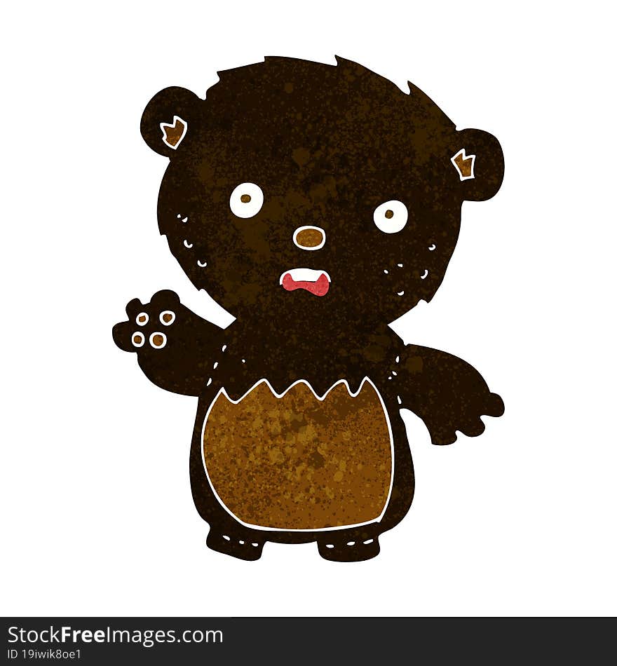 cartoon worried black bear