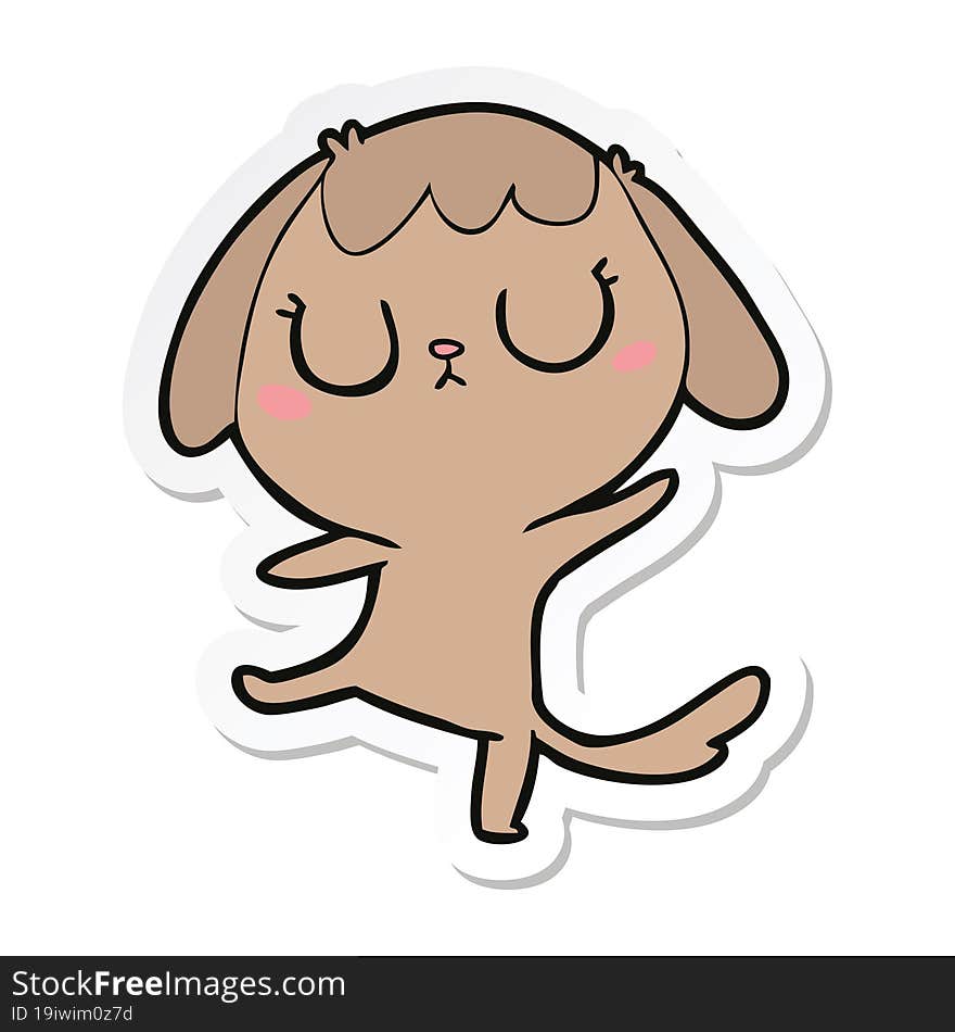 sticker of a cute cartoon dog