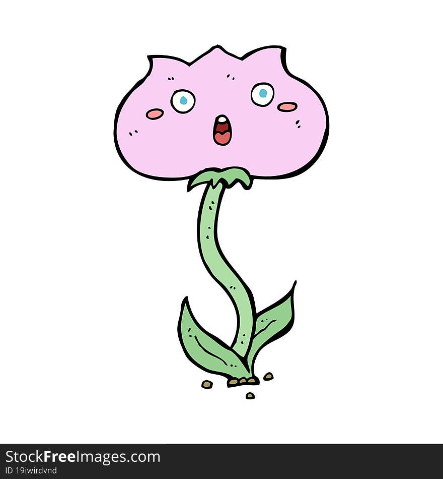 cartoon shocked flower