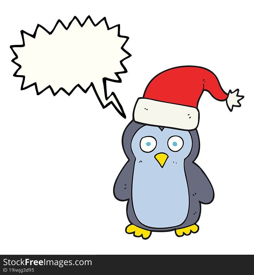 speech bubble cartoon penguin