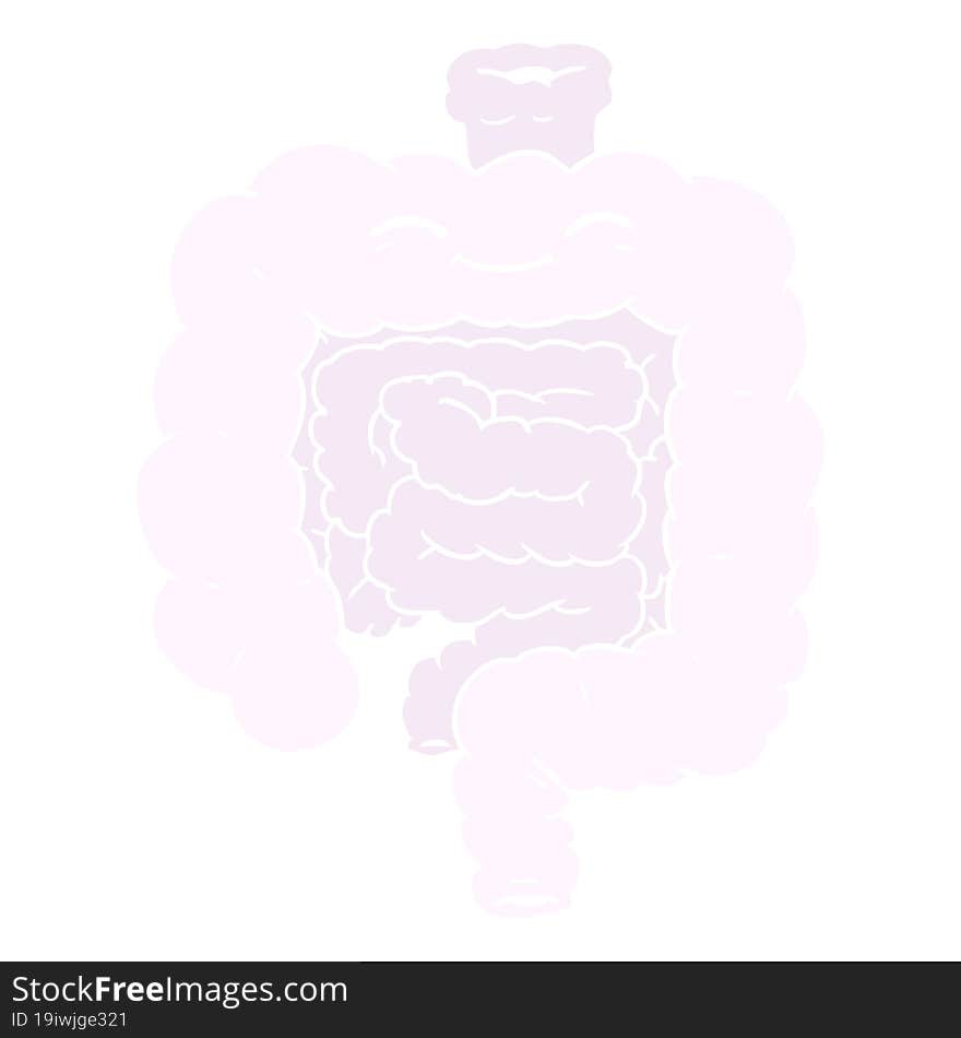 flat color style cartoon intestines