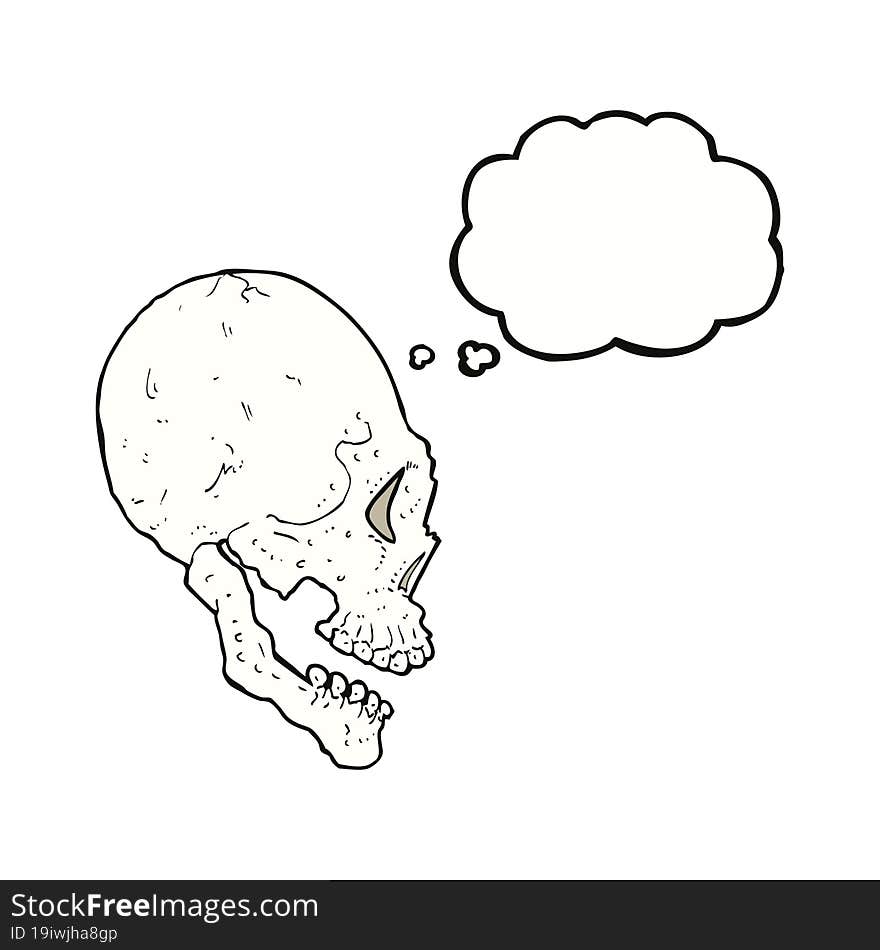 Skull Illustration With Thought Bubble