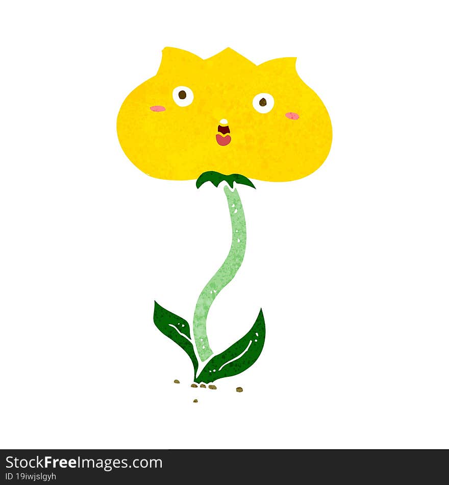 Cartoon Shocked Flower