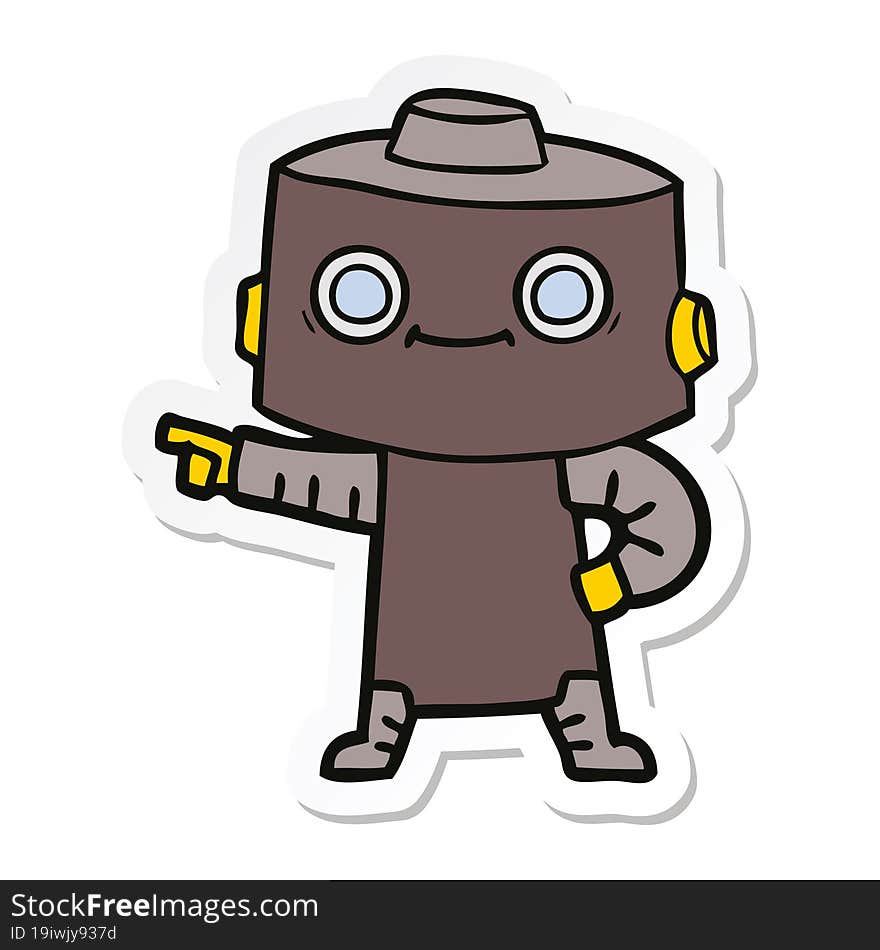 sticker of a cartoon robot