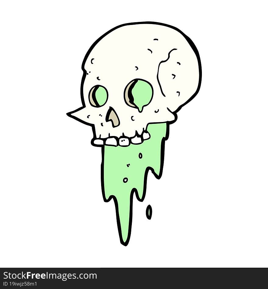 Gross Halloween Skull Cartoon