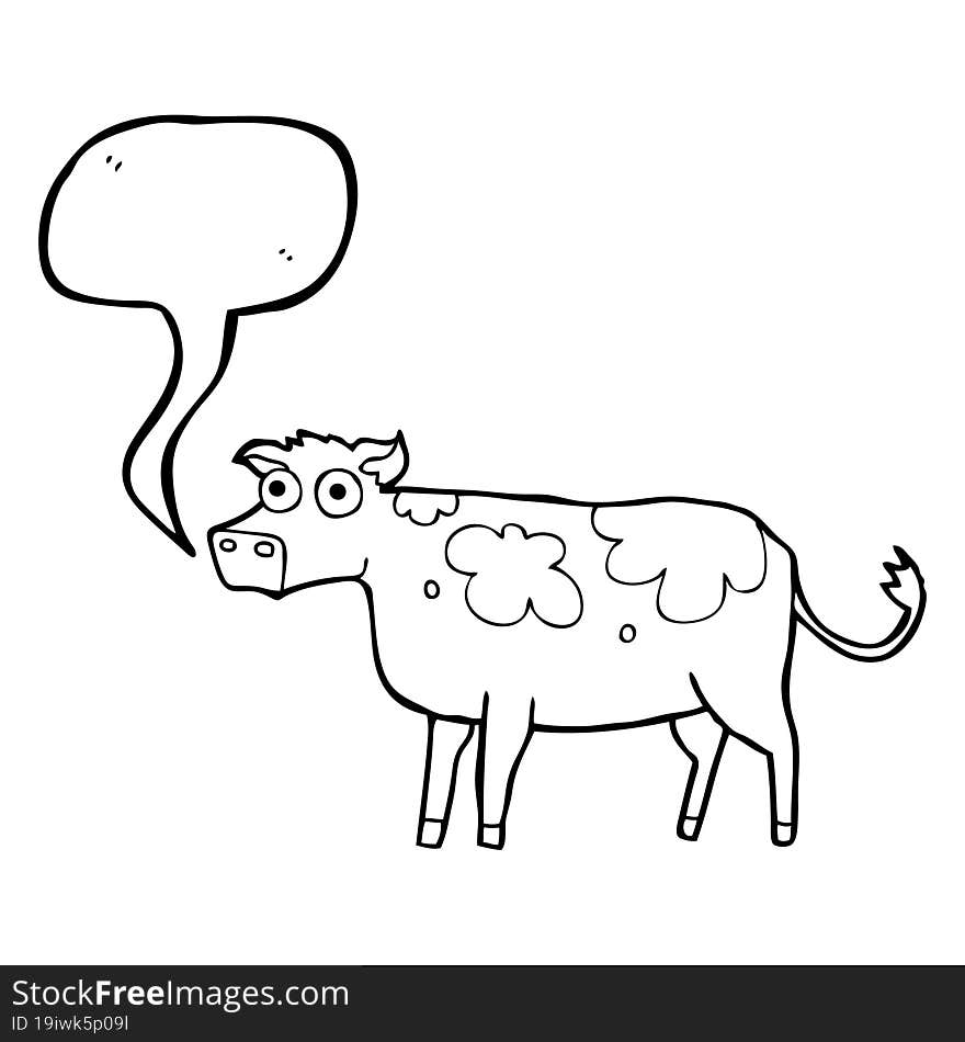 Speech Bubble Cartoon Cow