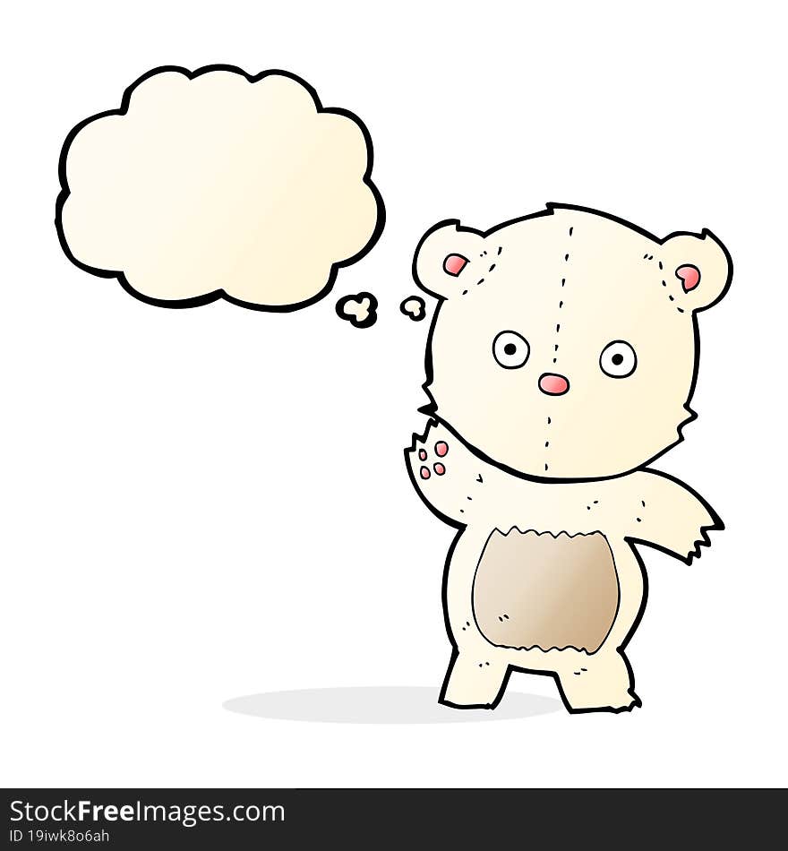 Cute Cartoon Polar Bear With Thought Bubble