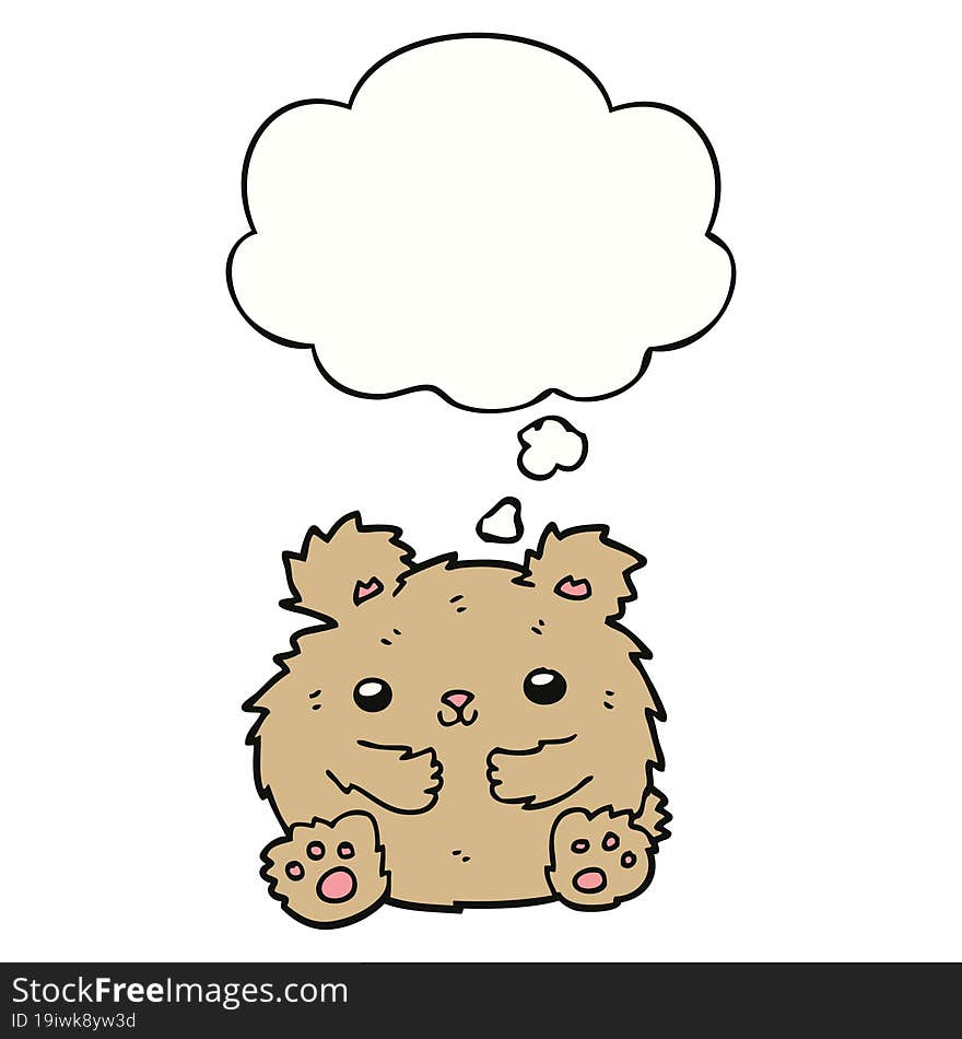 cute cartoon bear with thought bubble. cute cartoon bear with thought bubble