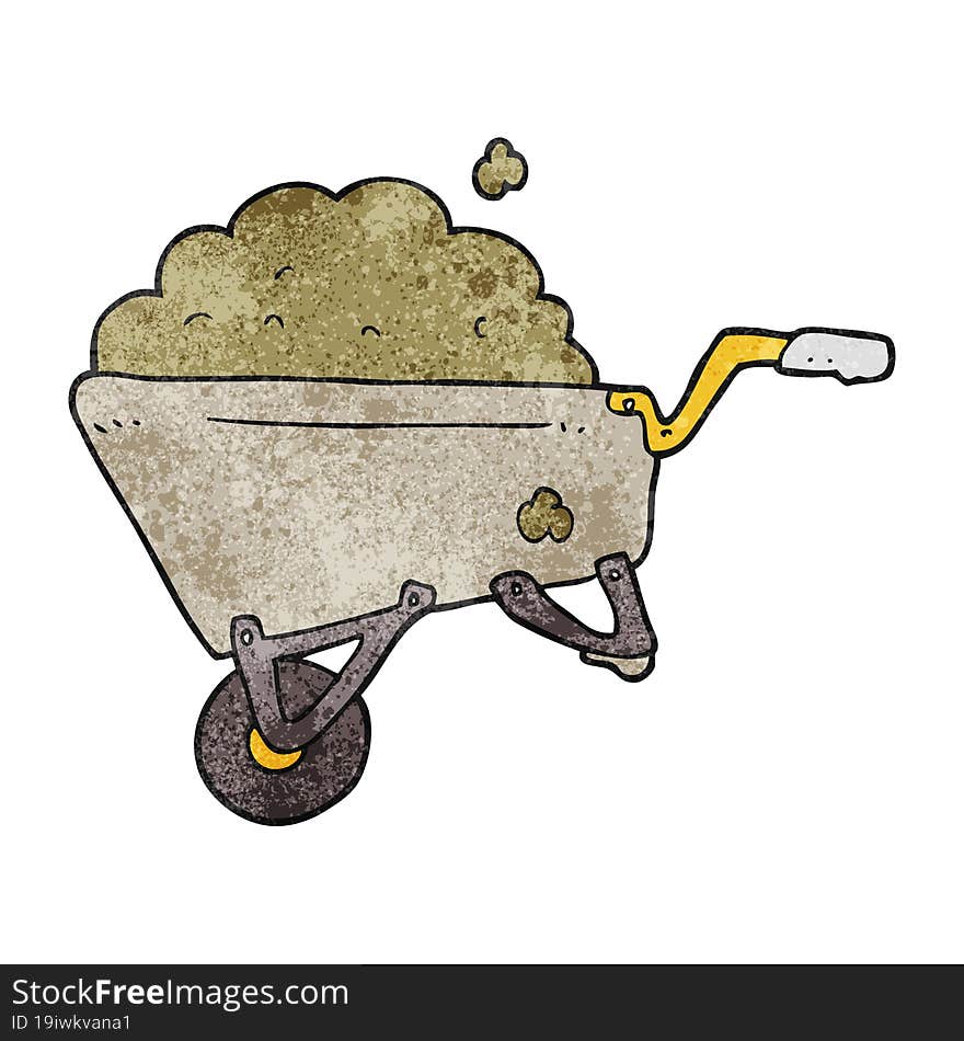 textured cartoon wheelbarrow full of dirt