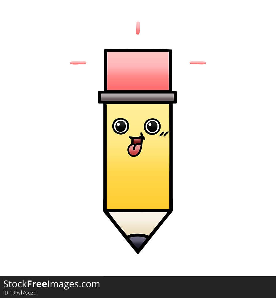 gradient shaded cartoon of a pencil