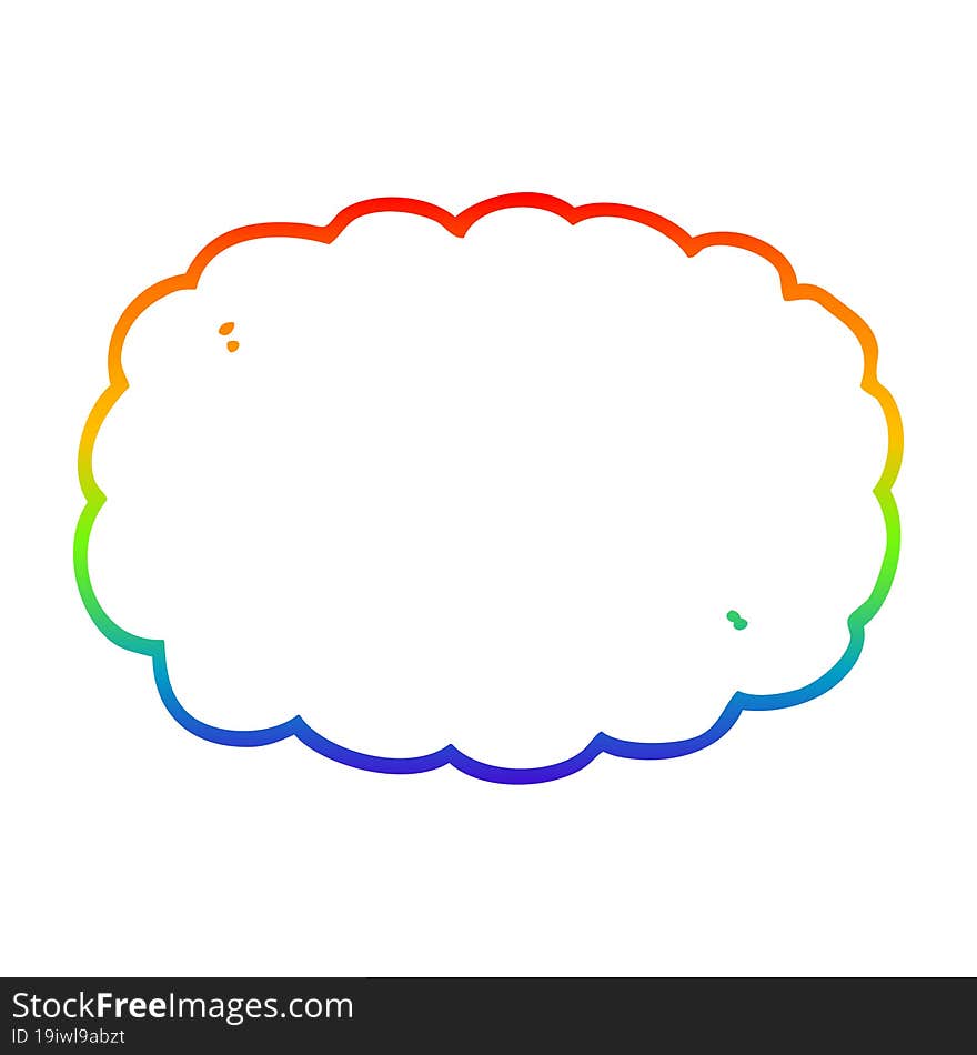 rainbow gradient line drawing cartoon cloud