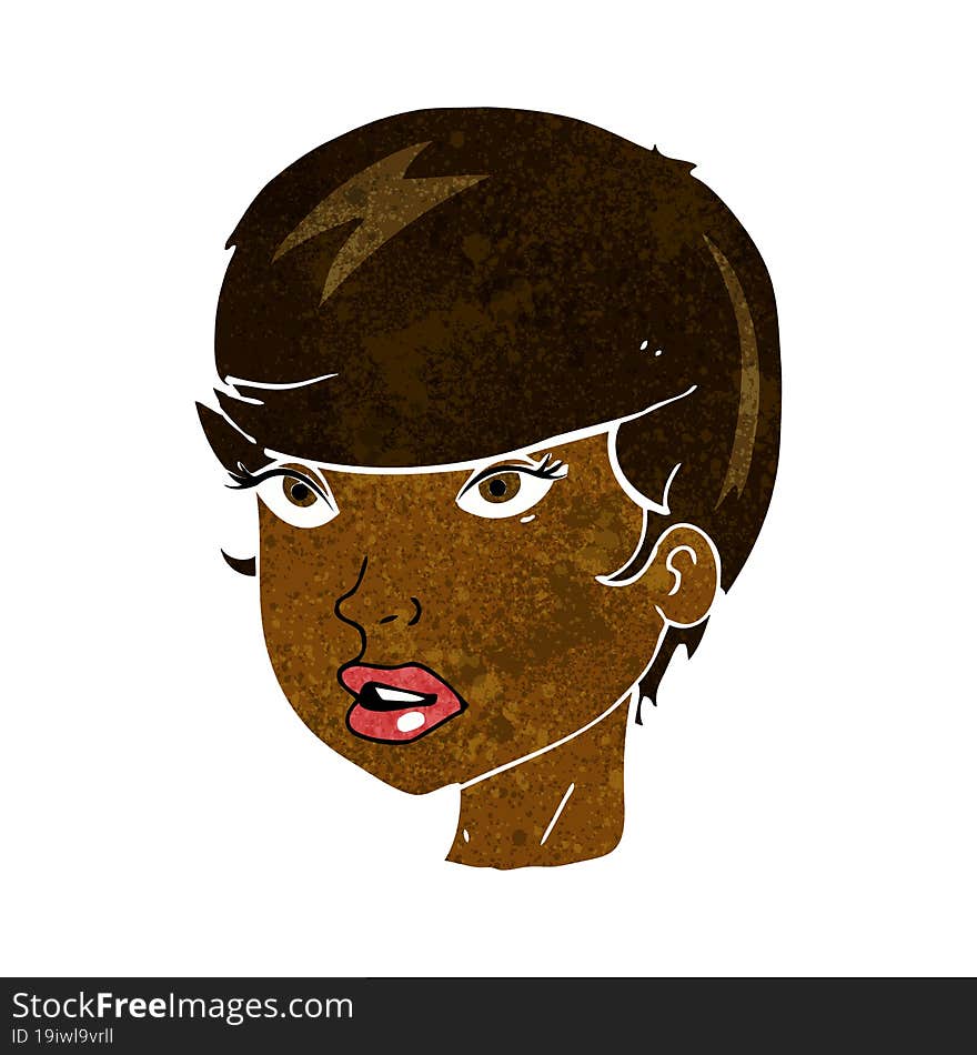 Cartoon Pretty Female Face