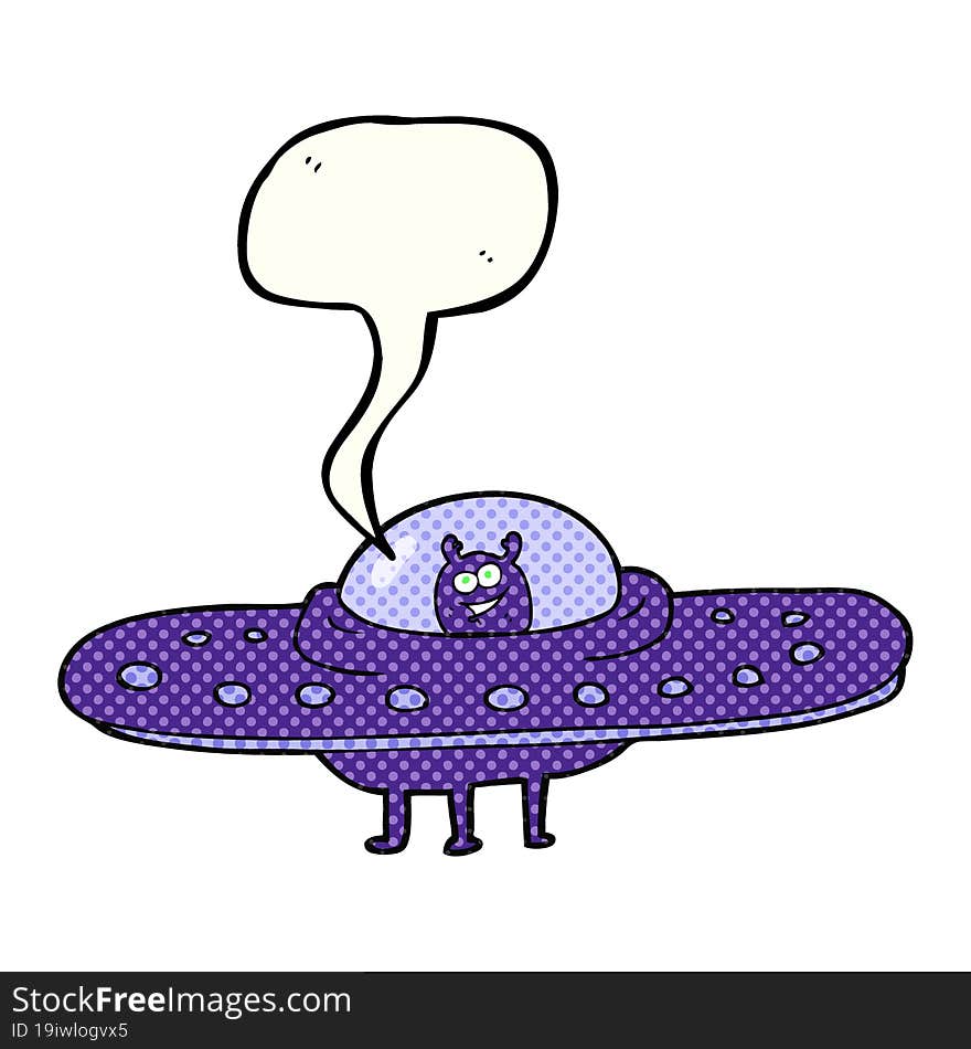 comic book speech bubble cartoon flying saucer