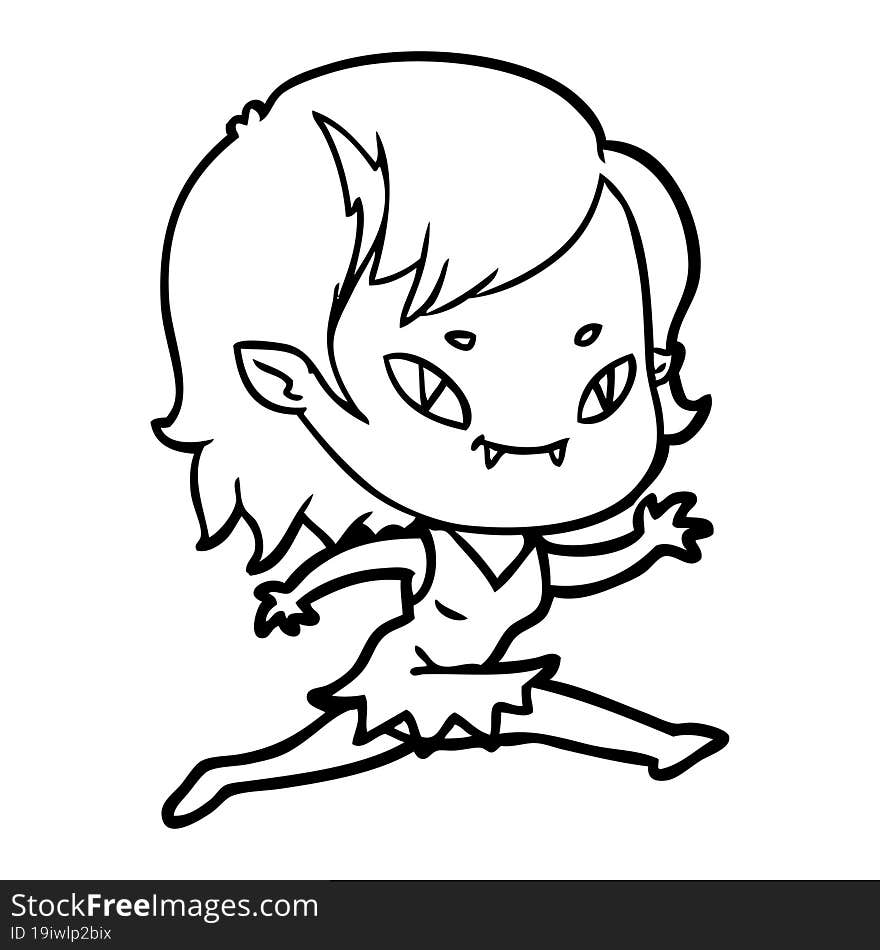 cartoon friendly vampire girl running. cartoon friendly vampire girl running