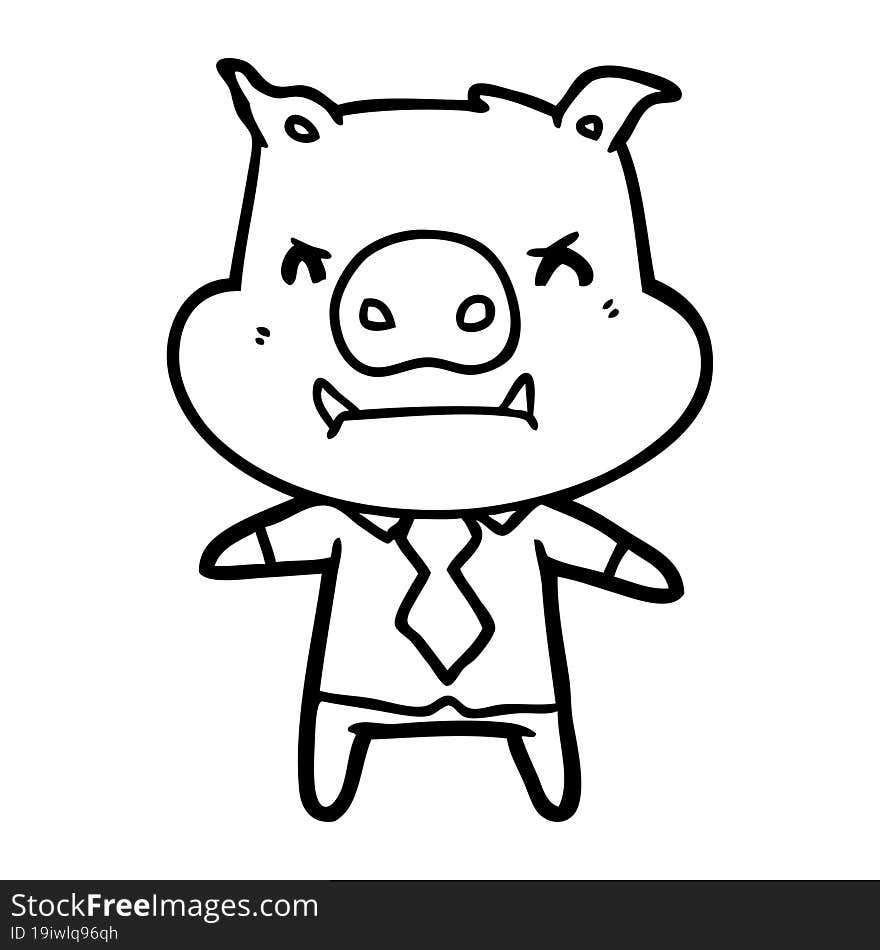 angry cartoon pig boss. angry cartoon pig boss