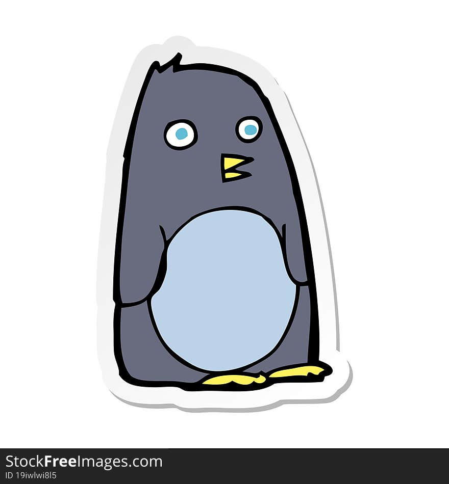 sticker of a cartoon penguin