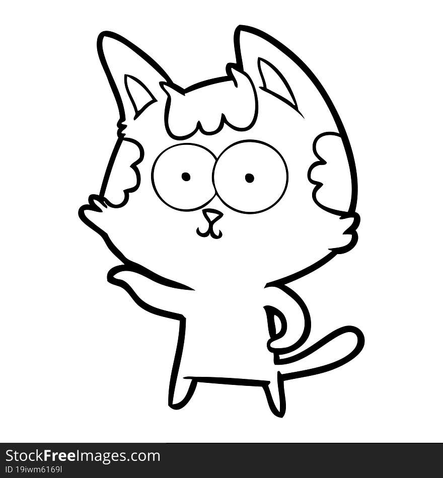 happy cartoon cat. happy cartoon cat