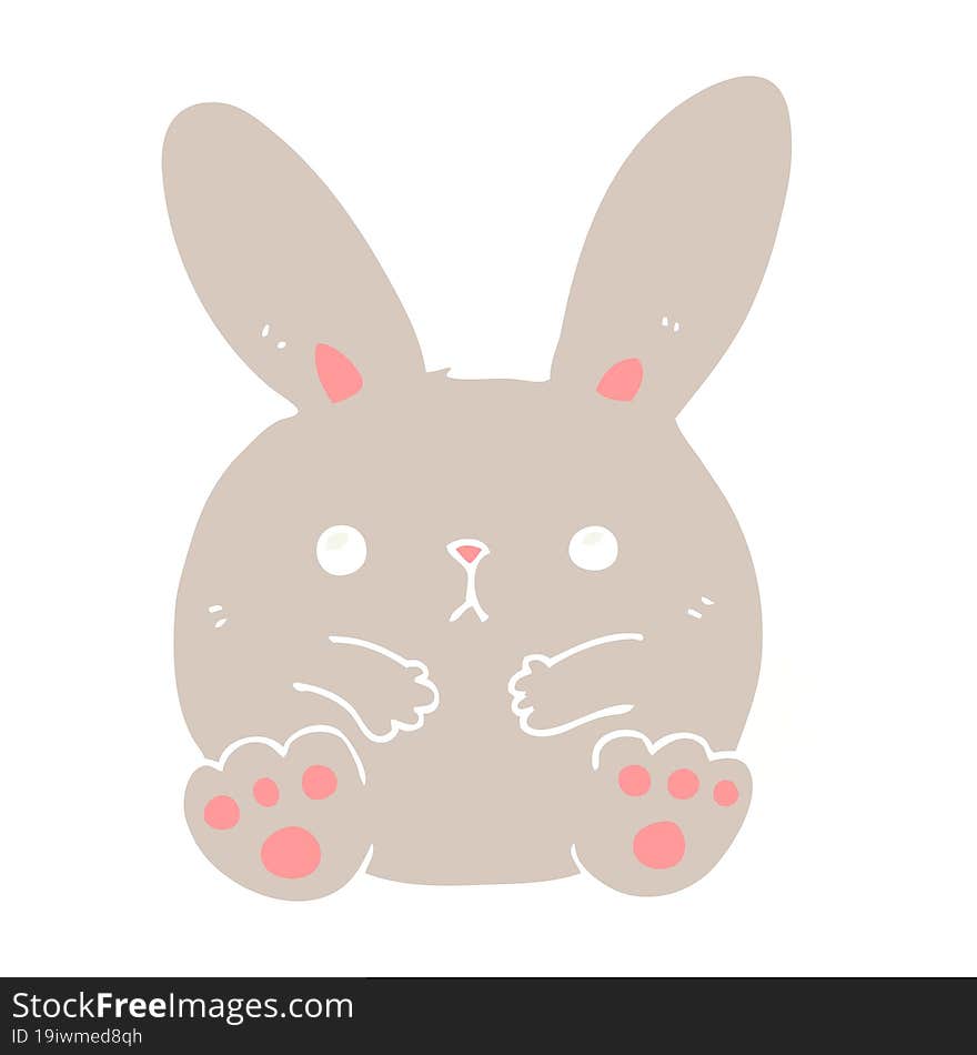 Flat Color Style Cartoon Rabbit