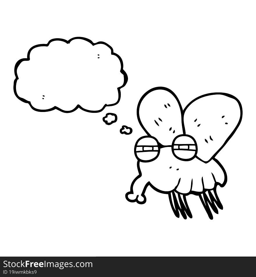 thought bubble cartoon fly