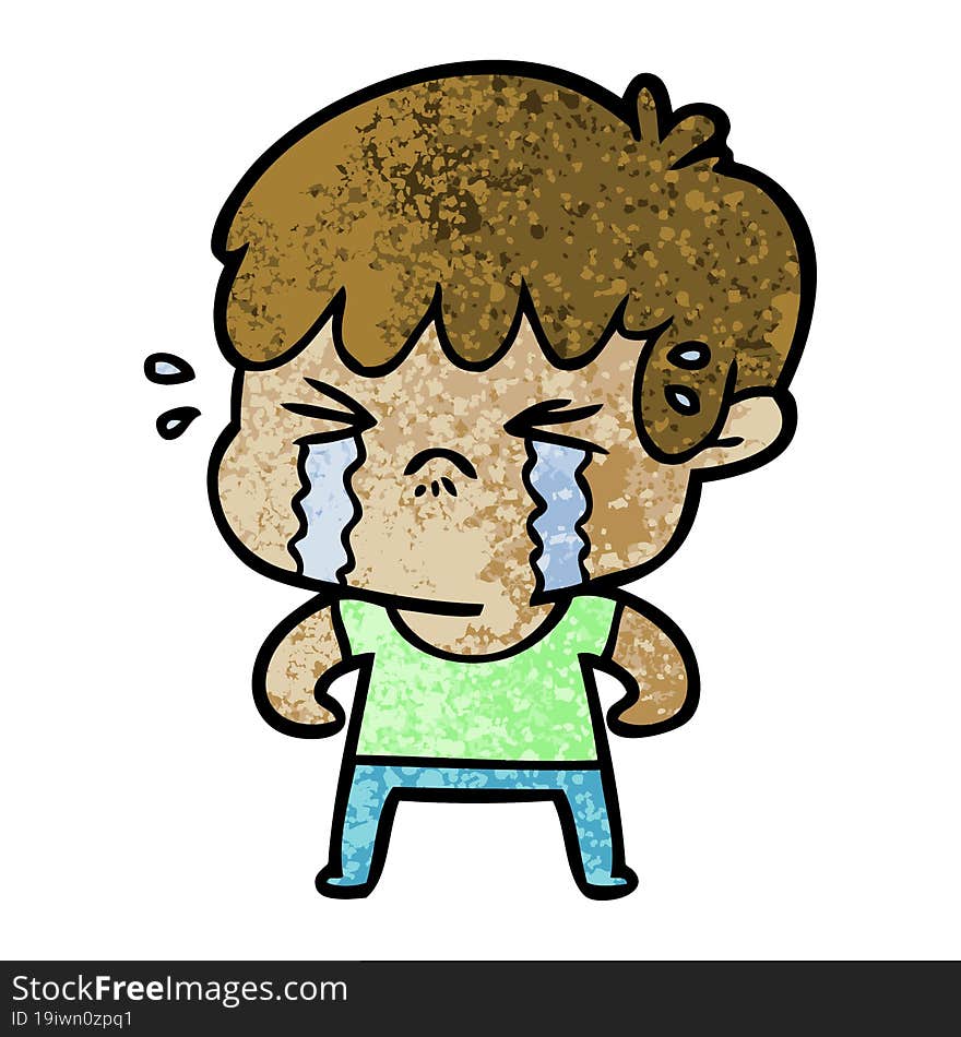 cartoon boy crying. cartoon boy crying