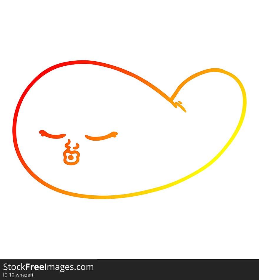 Warm Gradient Line Drawing Cartoon Gall Bladder