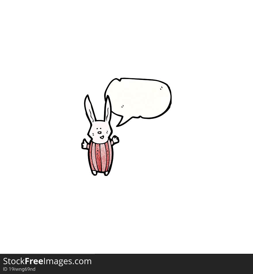 cartoon rabbit with speech bubble