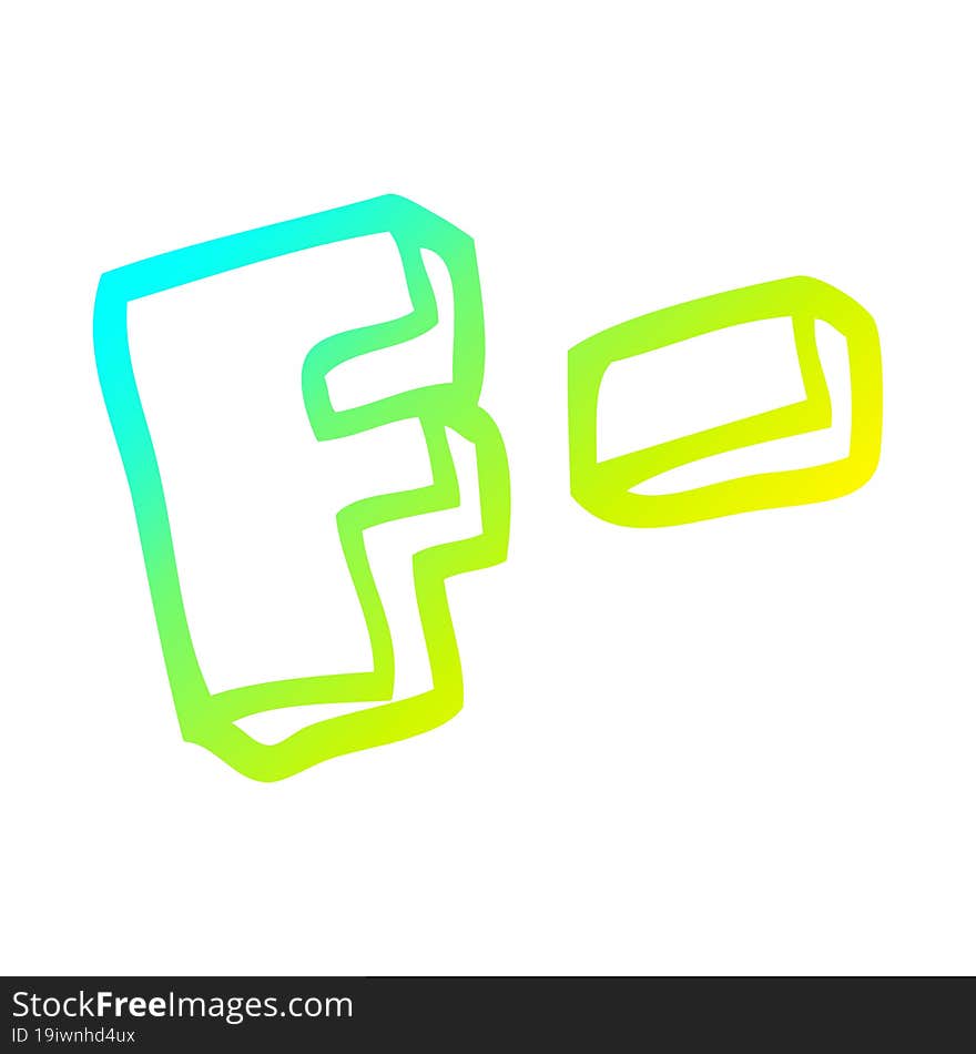 cold gradient line drawing of a cartoon letter grades