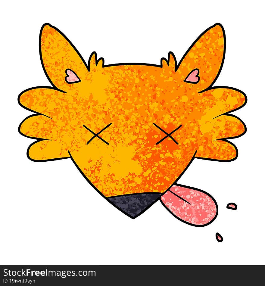 cartoon dead fox. cartoon dead fox