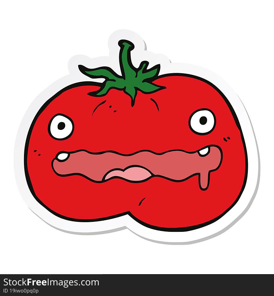 sticker of a cartoon tomato