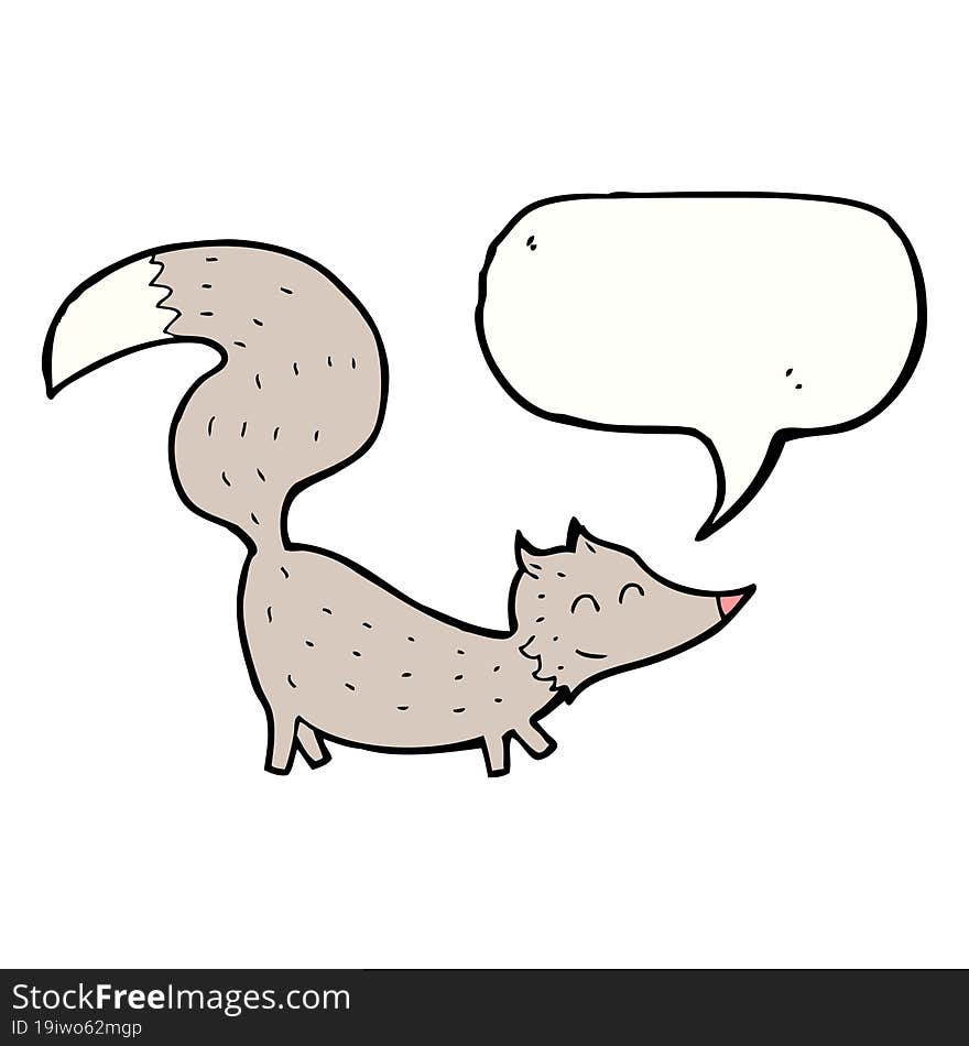 Cartoon Little Wolf With Speech Bubble