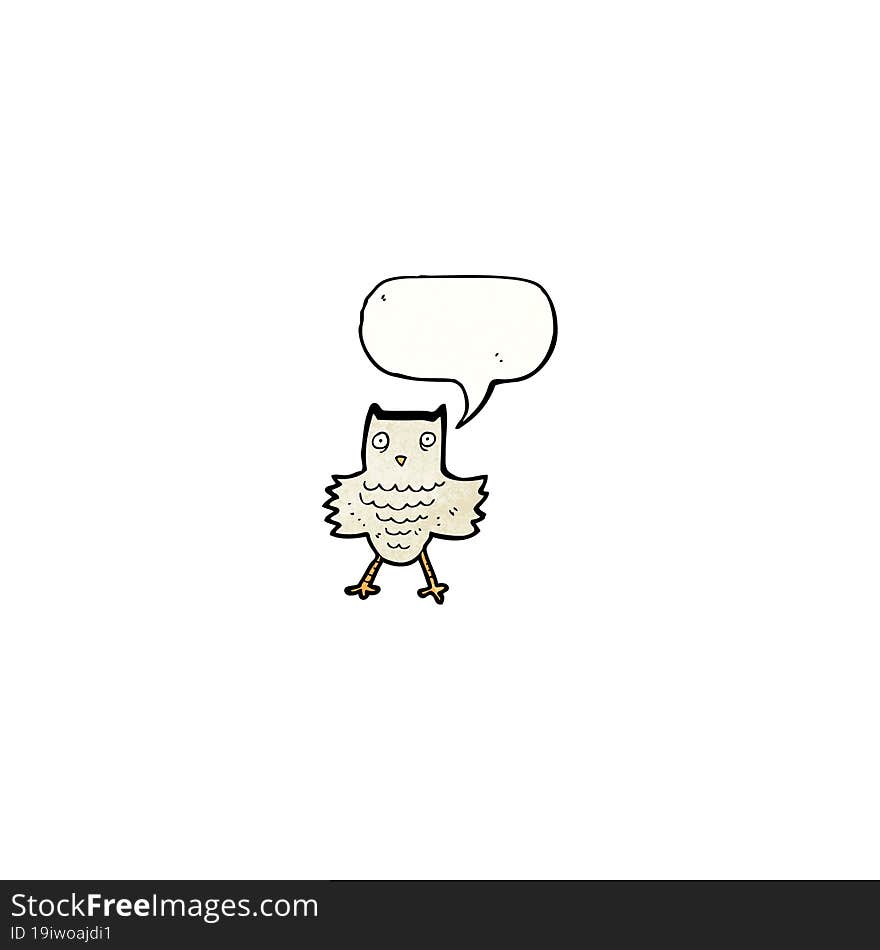 owl with speech bubble cartoon