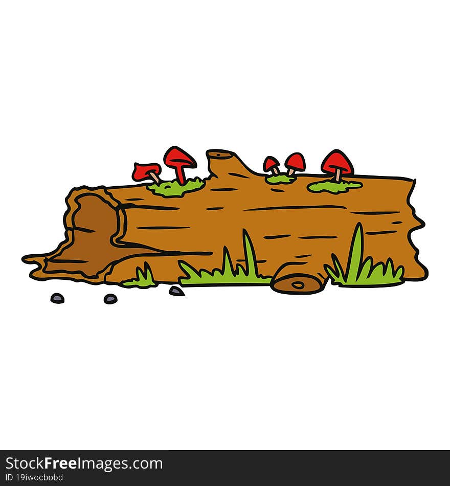 hand drawn cartoon doodle of a tree log